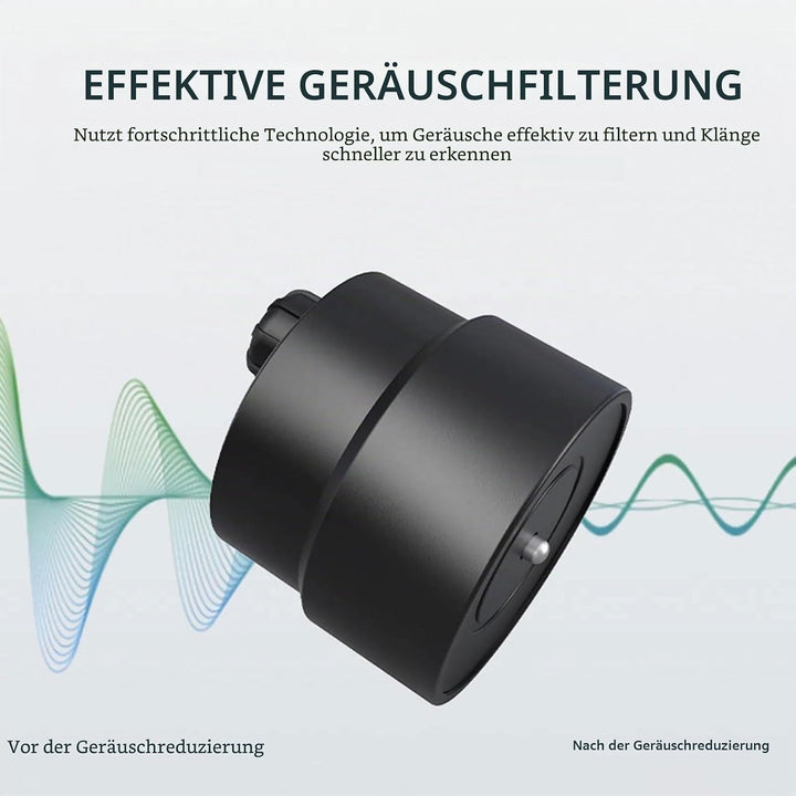 Mikrofon Sound Verstärker, Hochfester Sprach Hör Detektor durch die Wand mit 3,5 mm Kopfhörer, Tragb