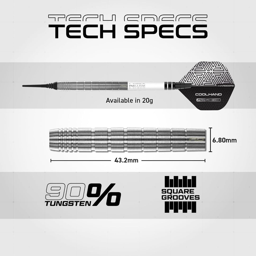 RED DRAGON Luke Humphries TX Softip Serie Premium Wolfram Dart Set mit Flüge und Schäften 18G 1, 18G