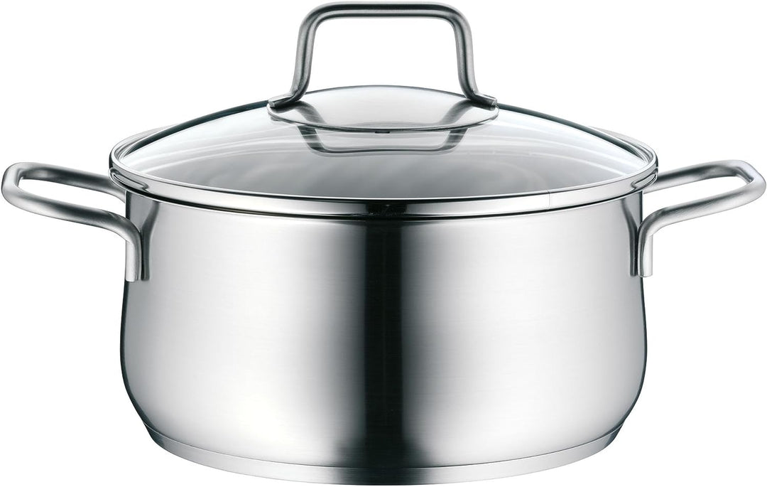 WMF Brilliant Topfset Induktion 6-teilig, Kochtopf Set mit Glasdeckel, Cromargan Edelstahl satiniert