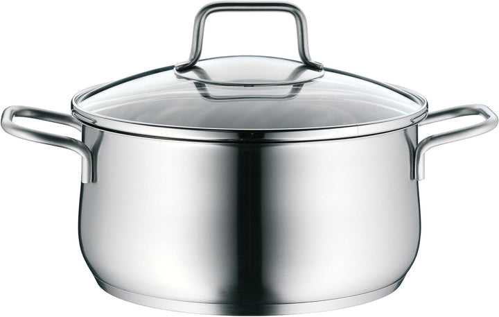 WMF Brilliant Topfset Induktion 6-teilig, Kochtopf Set mit Glasdeckel, Cromargan Edelstahl satiniert