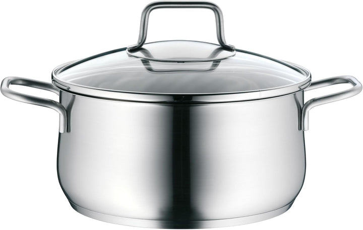 WMF Brilliant Kochtopf klein 20cm, Glasdeckel, Bratentopf Induktion 3l, Cromargan Edelstahl satinier