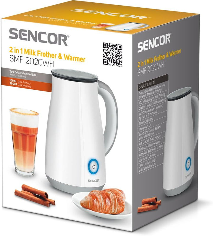 SENCOR SMF 2020WH Milchschäumer (450 Watt, für kalte und warme Milch) weiss