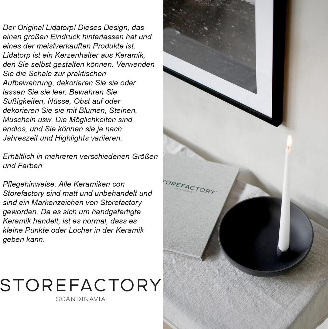 LIDTAROP KERZENHALTER Ø21 x 5 cm DUNKELGRAU | Kerzenschale Kerzenteller Kerzenständer für Stab- Tafe