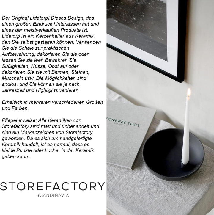 LIDTAROP KERZENHALTER Ø21 x 5 cm DUNKELGRAU | Kerzenschale Kerzenteller Kerzenständer für Stab- Tafe