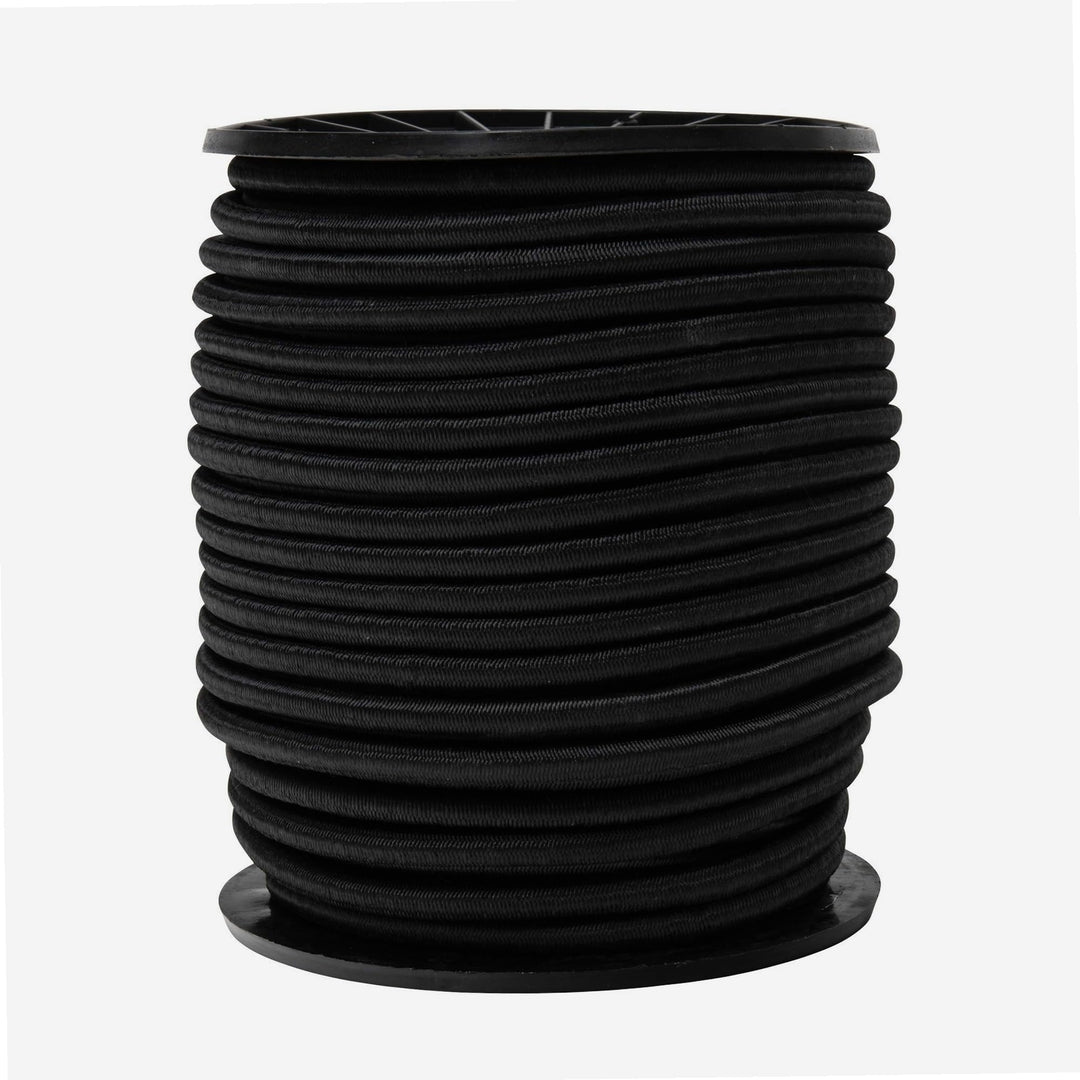 WERKA PRO Schwarzes elastisches Spannseil Verschiedene Längen 8 mm x 50 Meter auf Rolle 8 mm x 50 Me