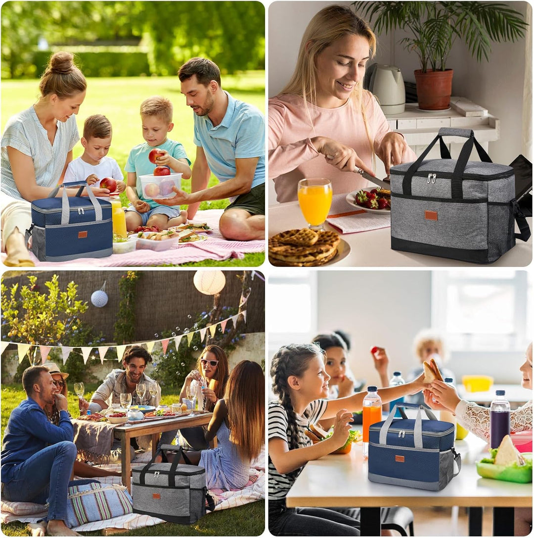 FOSER KüHltasche 35l Gross Thermotasche faltbar Mit Tragegurten Lunchtasche Campingtasche KüHlrucksa