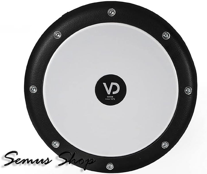 VD Vatan 3002 Ägyptische Darbuka, mit Beschichtung aus Kunstleder, gross, Durchmesser 22 cm, schwarz