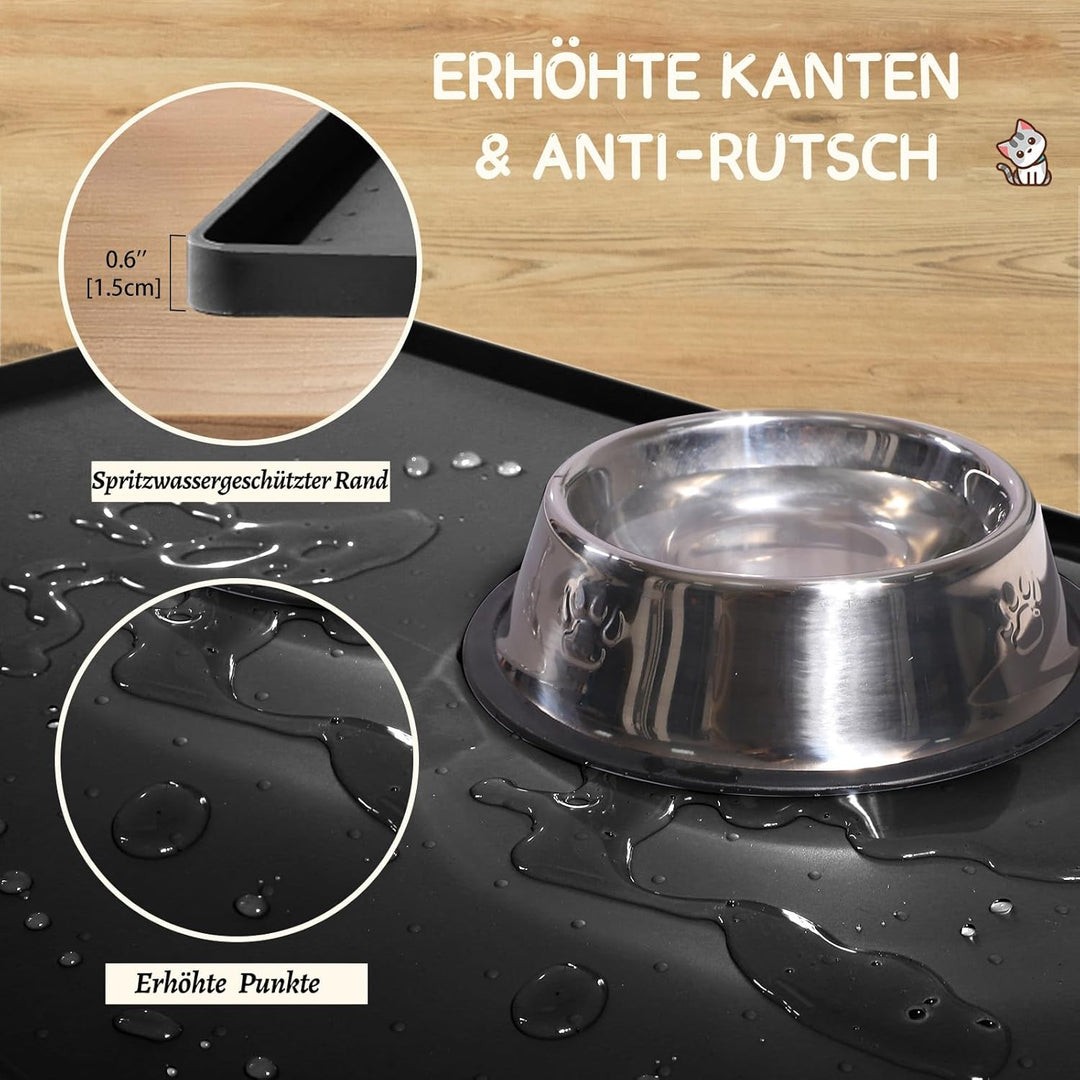 MateeyLife Napfunterlage Katzen/Hund, Hundenapf Kleine Hunde, Silikon Unterlage Hundenapf Grosse Hun