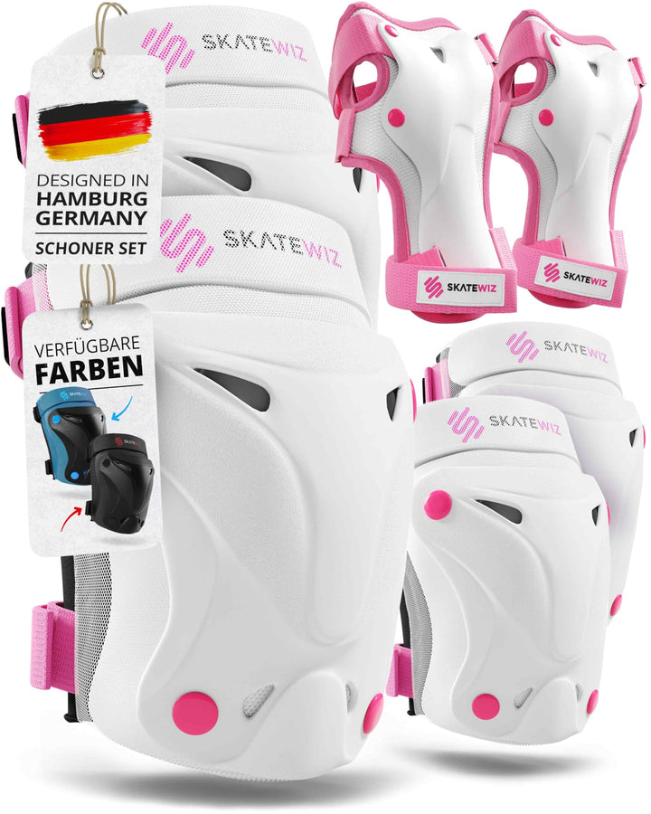 SKATEWIZ Kinder Protektoren Set Schoner - Inliner Knieschoner Kinder – Schützer Set [6er] für Kinder