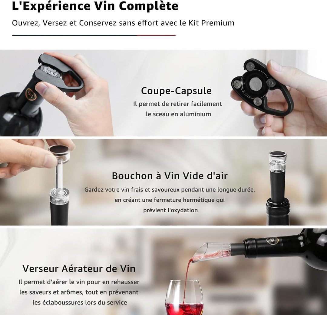 Flauno Korkenzieher Elektrisch | Elektrischer Flaschenöffner | Geschenkset enthält Automatischer Wei