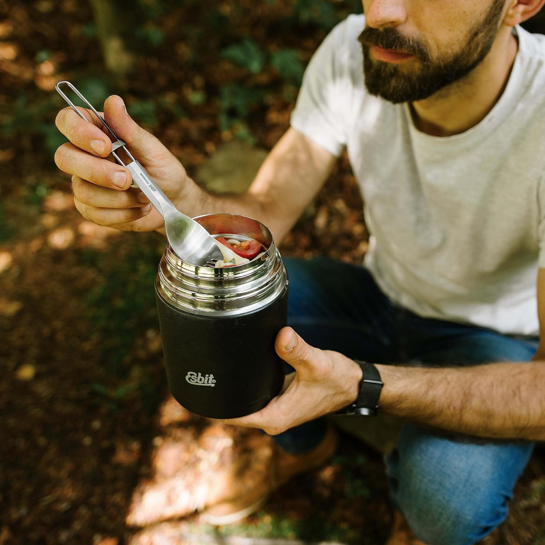 Esbit Thermobehälter Classic für Speisen - Warmhaltebehälter 750 ml in Schwarz - aus Edelstahl für w