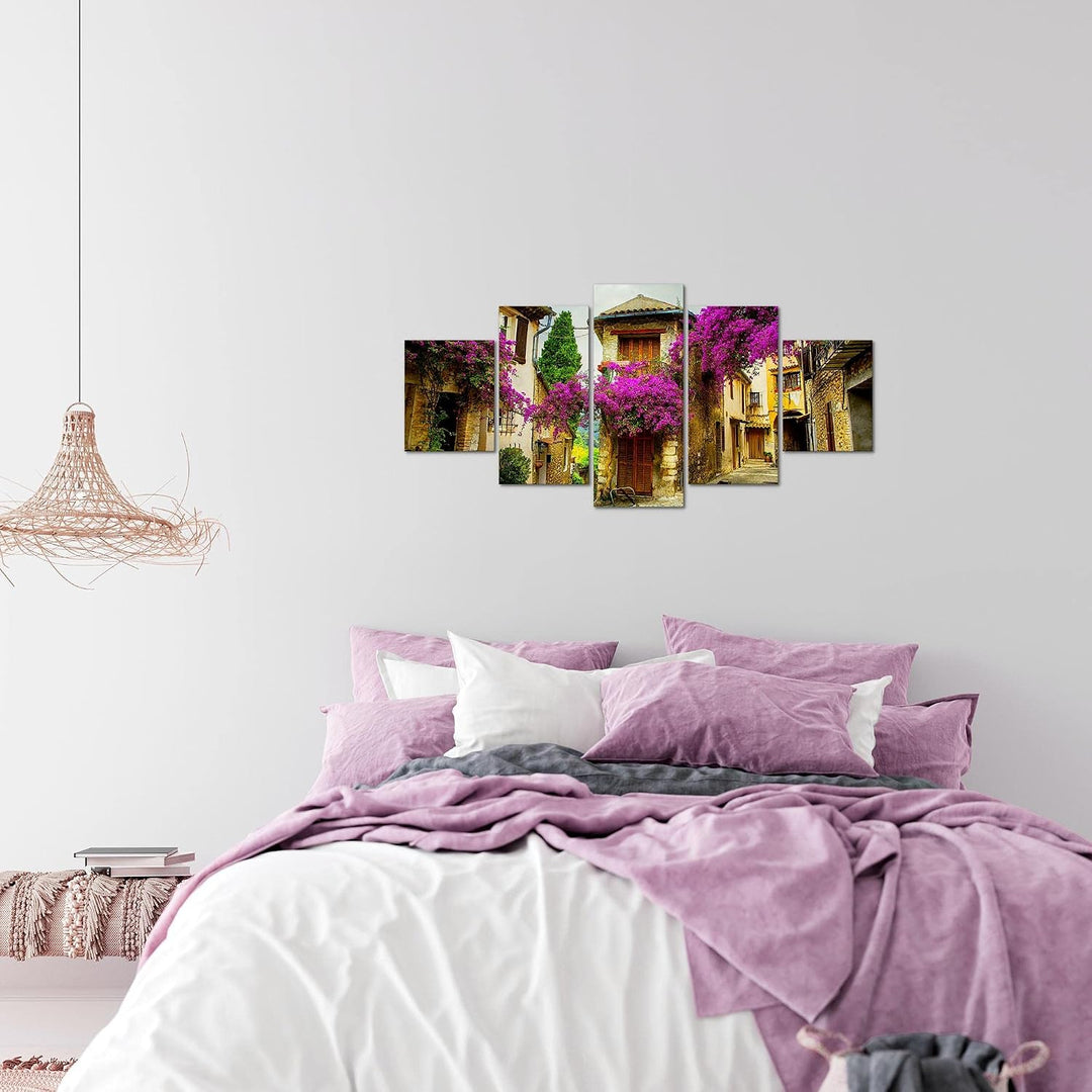 Runa Art Wandbilder Toskana Italien 5 Teilig Bild auf Vlies Leinwand Deko Wohnzimmer Schlafzimmer Pa