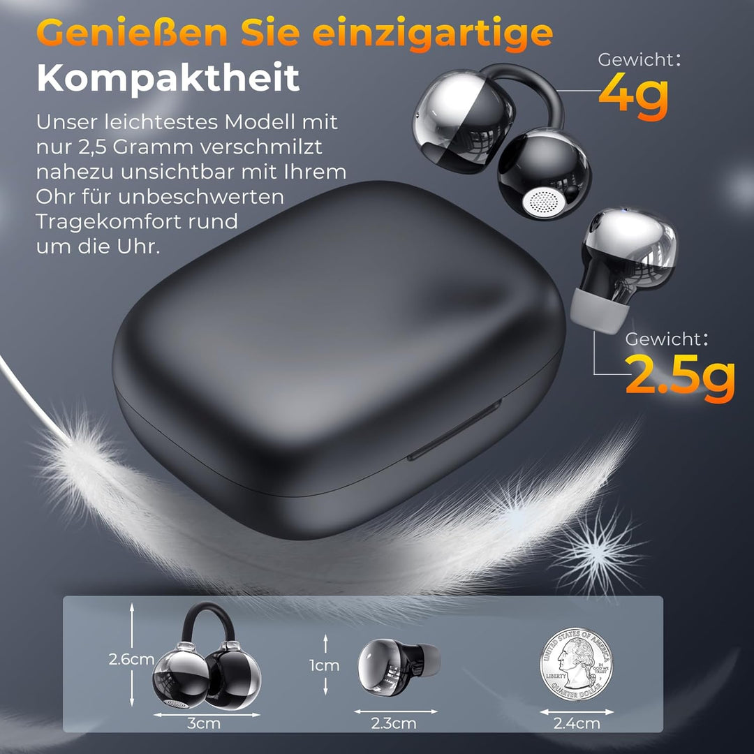 LESUN Open Ear Kopfhörer 5.4, Schlafkopfhörer für Seitenschlaf mit HiFi Deep Bass, Ultra kleine Ohrh