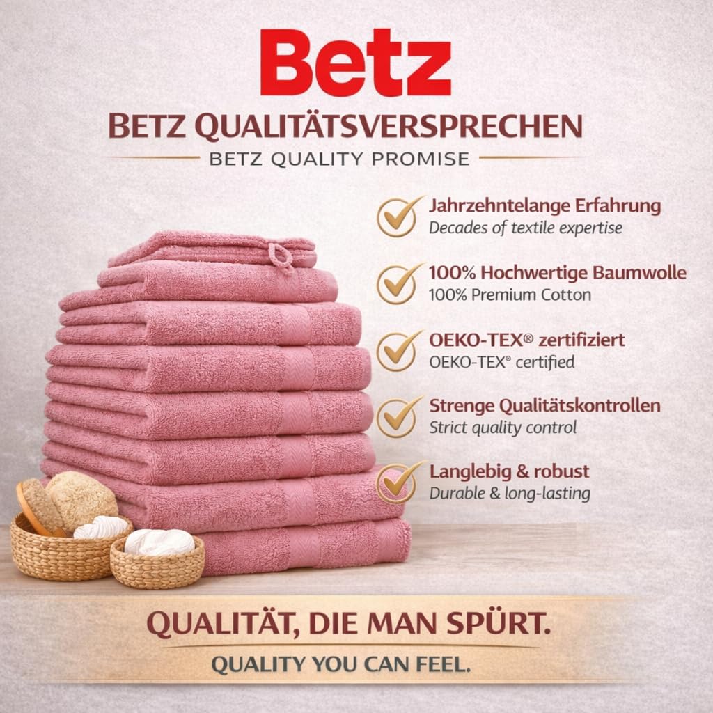 Betz 10-TLG. Handtuch-Set Premium 100% Baumwolle 2 Duschtücher 4 Handtücher 2 Gästetücher 2 Waschhan