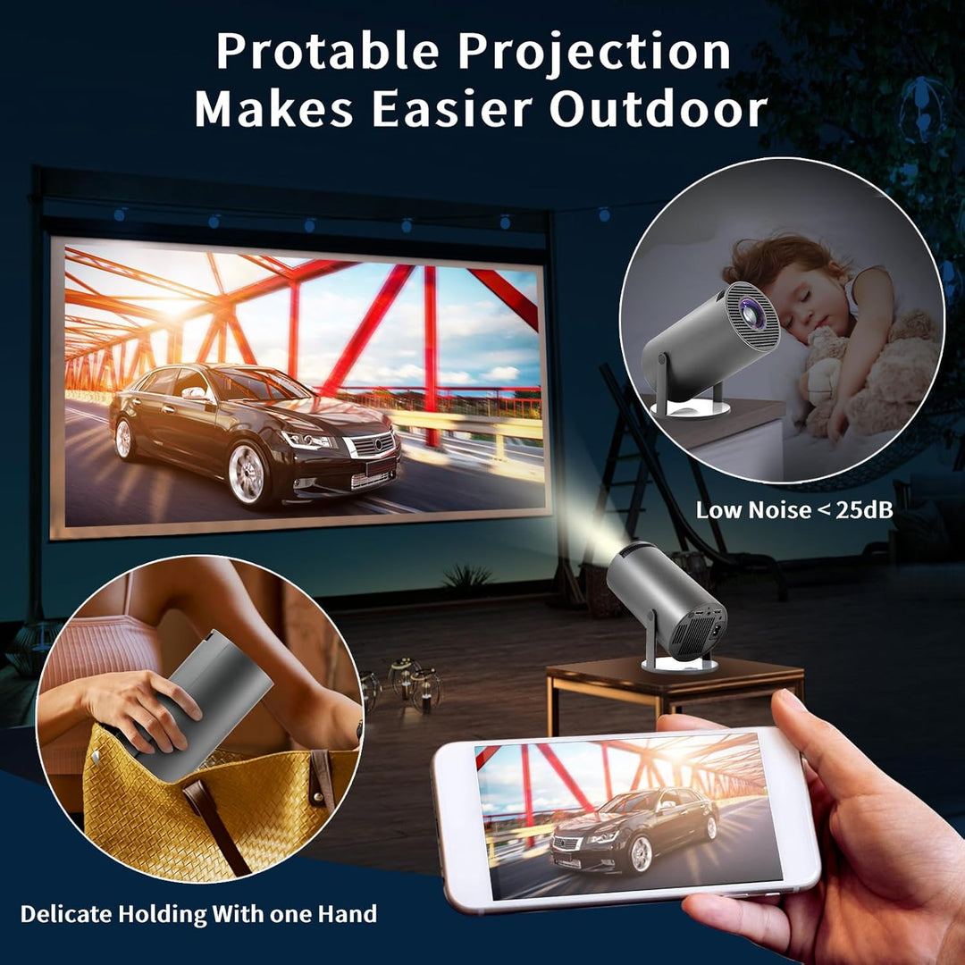 Mini Beamer, Videoprojektor 5G WiFi Bluetooth Projector 4K 200 ANSI Smart Projector.130 Zoll Bildsch