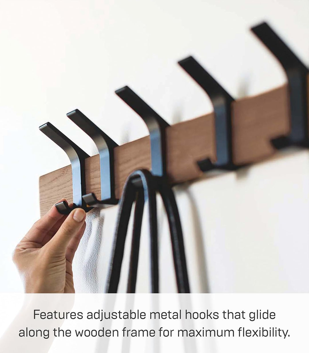 Wall coat rack - Rin - brown Schwarz, Schwarz