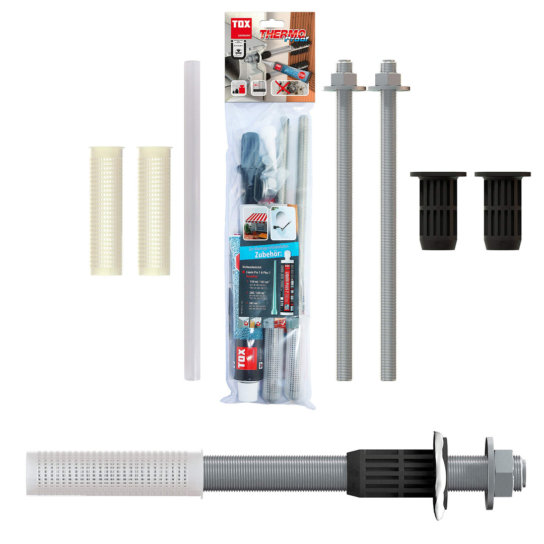 TOX Schwerlast-Montagesystem Markisenbefestigung Thermo Proof, M12x400 mm Edelstahl A4, 084600121 M1