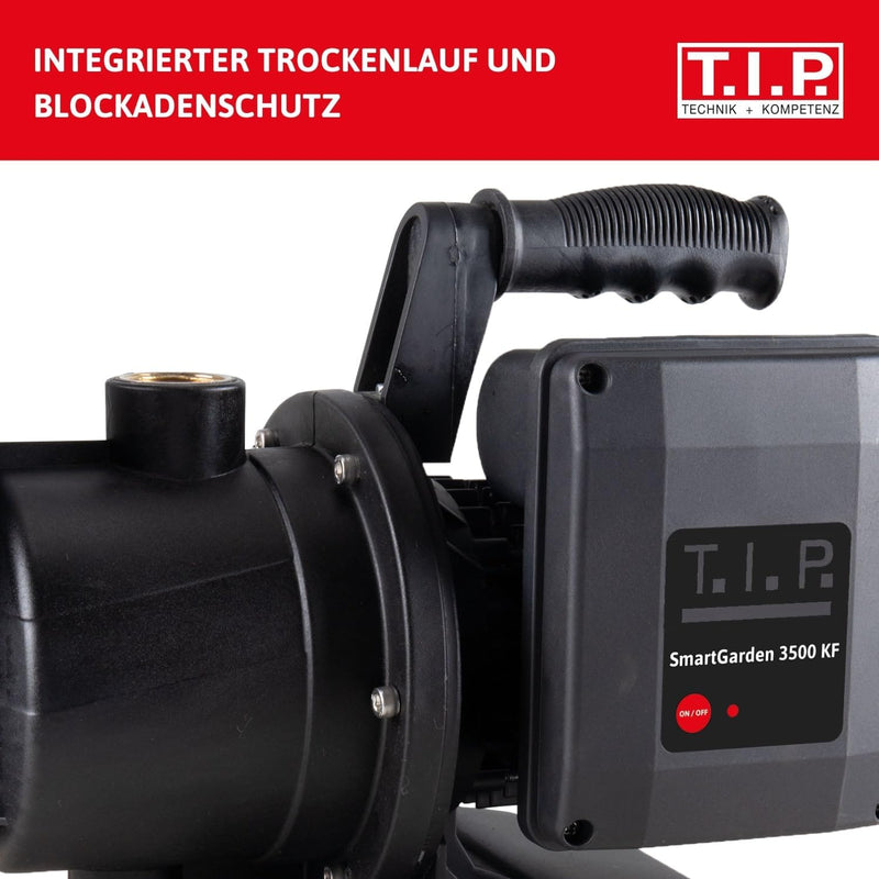 T.I.P. Smarte Gartenpumpe - Jet-Gartenpumpe (3.300l/h Fördermenge, 46m Förderhöhe, 4,6bar Druck, App