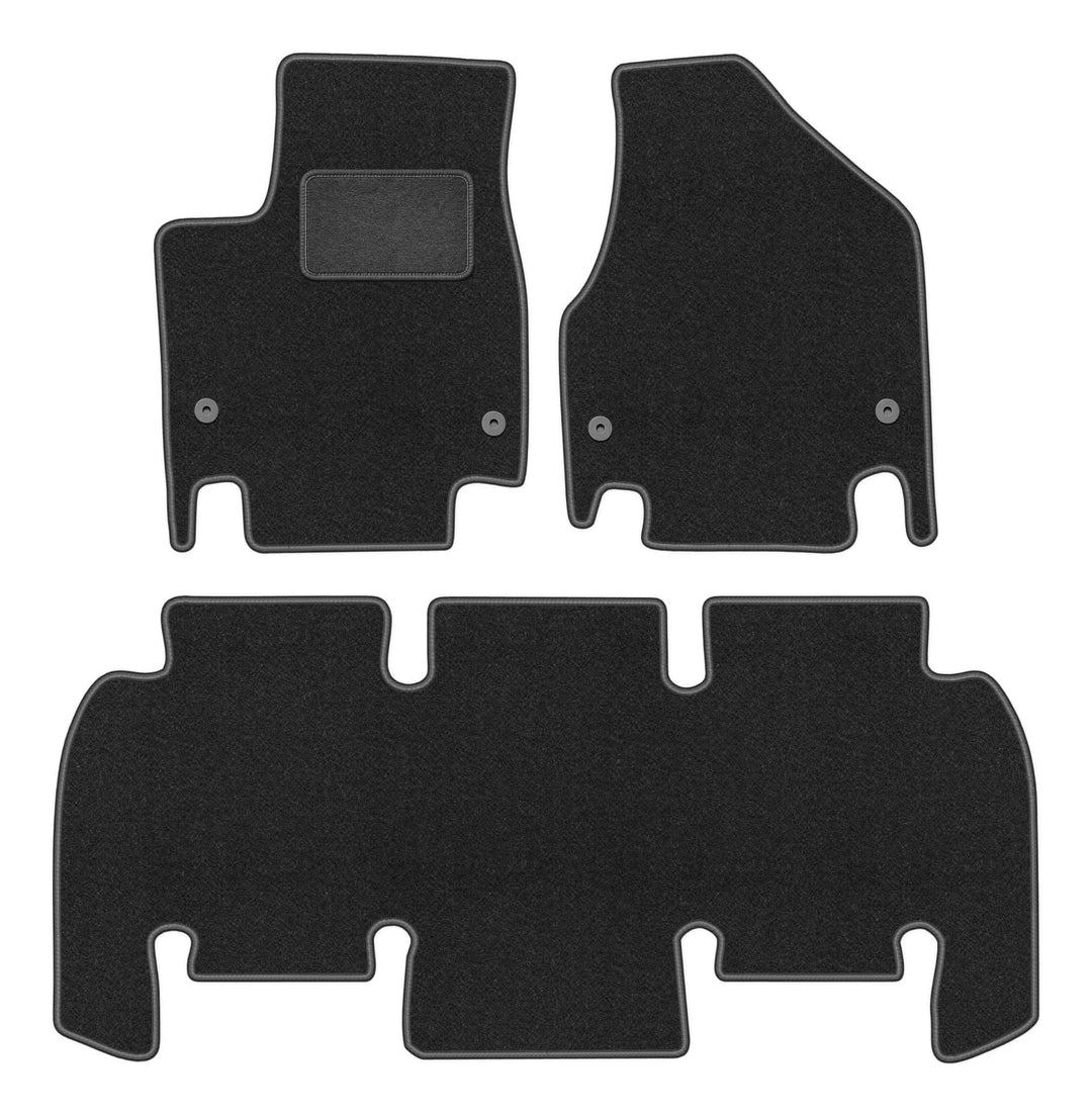 Velours Fussmatten 3-TLG Set passend für Chrysler Pacifica RU (2016-) | Qualität: CARLUX, passgenau,