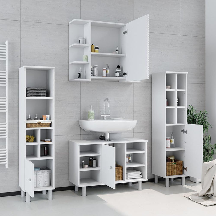 Vicco Waschbeckenunterschrank Fynn, Weiss, 80 x 54 cm, Weiss