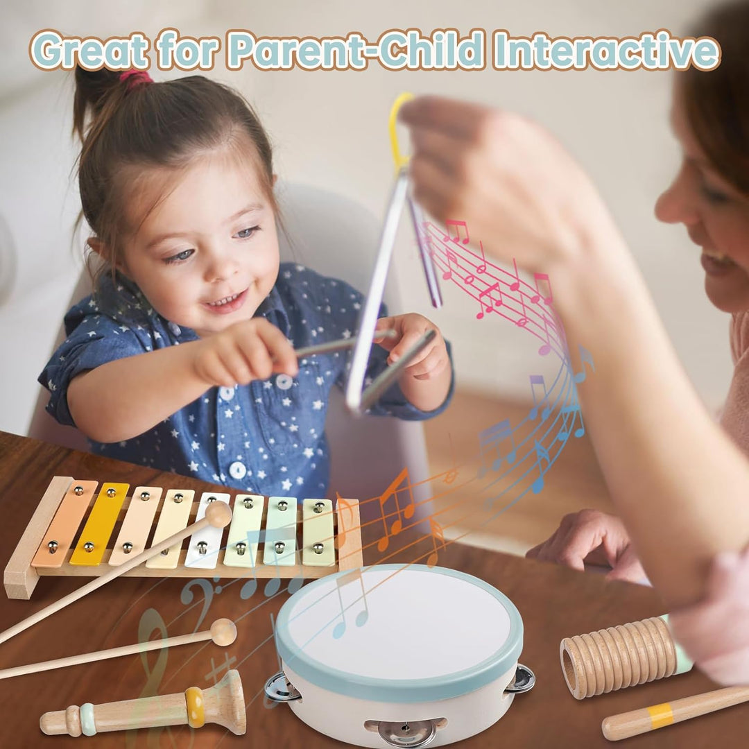 Musikinstrumente für Kinder, Neutrale Farben Musikspielzeug für Kleinkinder, Schlaginstrumente aus H