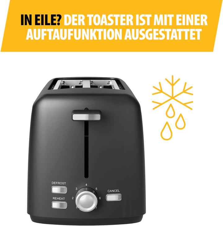 Tristar Edelstahlstahl-Toaster, 2 Scheiben Kapazität, 800W, 7 Bräunungsstufen, Auftauen- und Aufwärm
