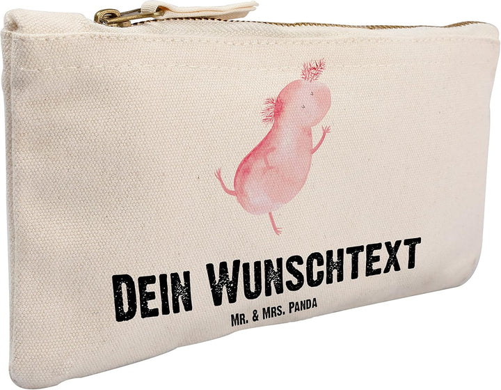 Mr. & Mrs. Panda Personalisierte Kosmetiktasche Axolotl Tanzen Grösse S Klein - Geschenke, Lurch, Ve