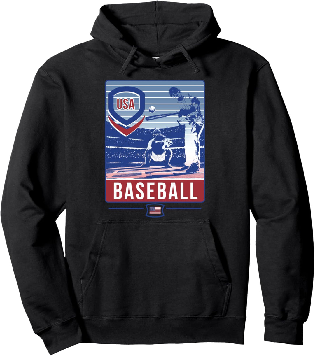 Trendy USA Baseball Stars Pullover Hoodie