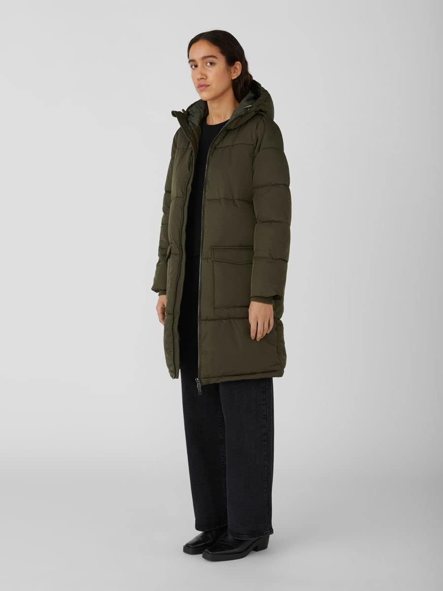 Object NOS Damen OBJZHANNA L/S Long Jacket NOOS Mantel, per Pack Grün (Forest Night Forest Night), 3