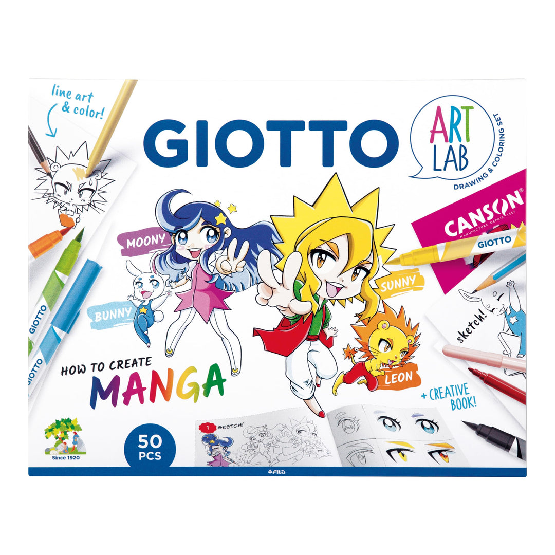 GIOTTO Art Lab, How to create a Manga, Malset mit Anleitung