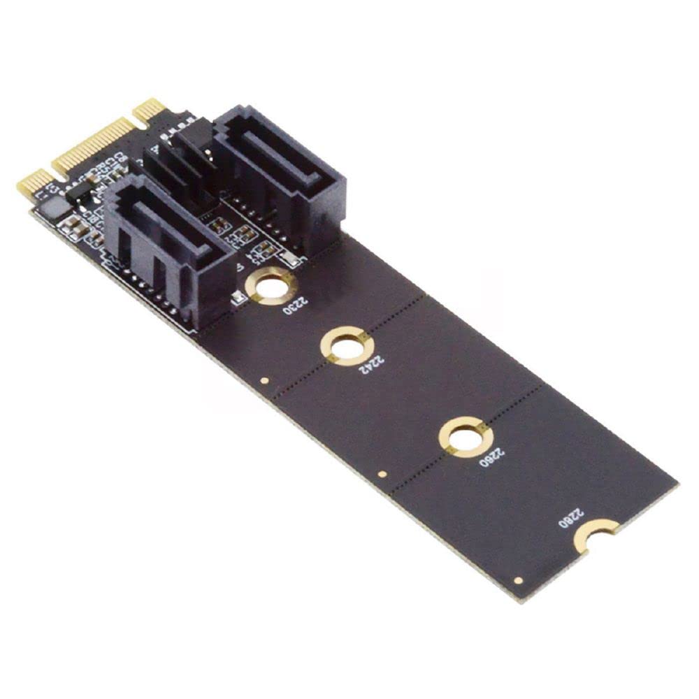 cablecc PCI Express NGFF Key B+M zu SATA 3.0 6 Gbps Dual Ports Vertical Adapter Converter Festplatte