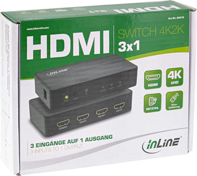 InLine® HDMI Switch, 3-Fach, 4K2K@60Hz, HDCP 2.2