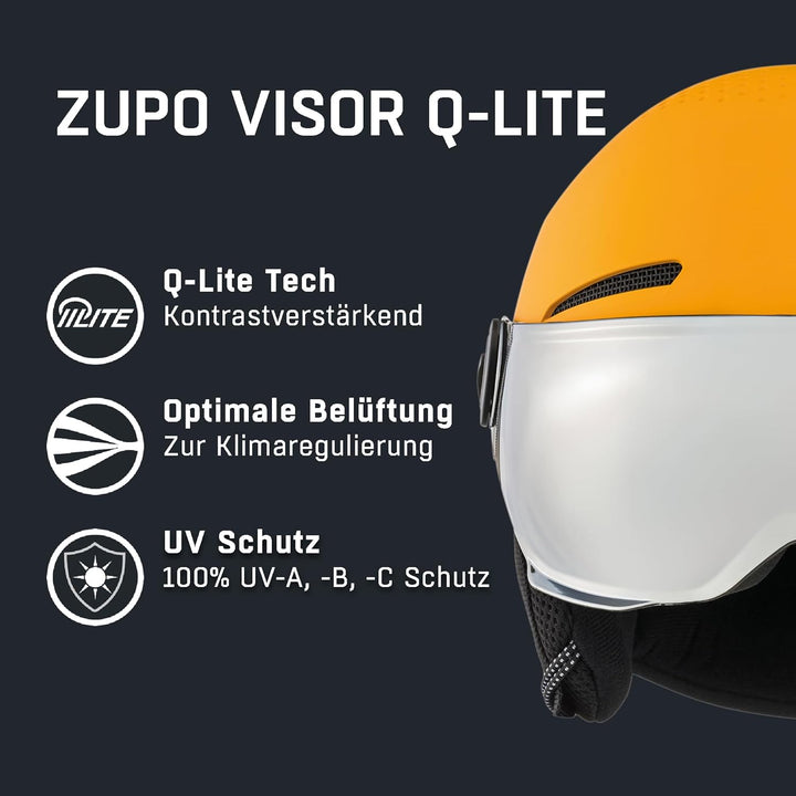 Alpina ZUPO Visor Q-LITE - hochwertiger & sicherer Skihelm für Kinder, mit abnehmbaren Ohrenpolstern