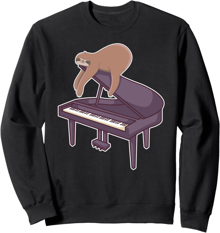 Pianist Klavierspieler Tier Flügel Piano I Faultier Sweatshirt