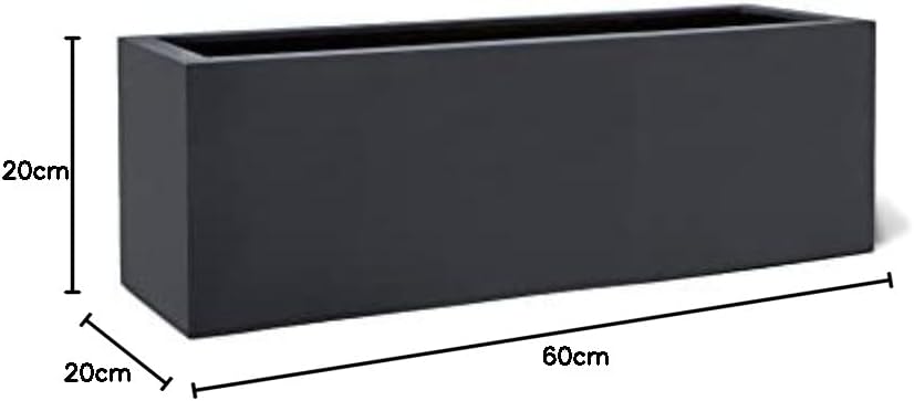 ESCHBACH® Pflanzkübel Box 60 Anthrazit Schwarz Rechteckig * 60 x 20 x 20 cm * 10 Jahre Garantie 60x2