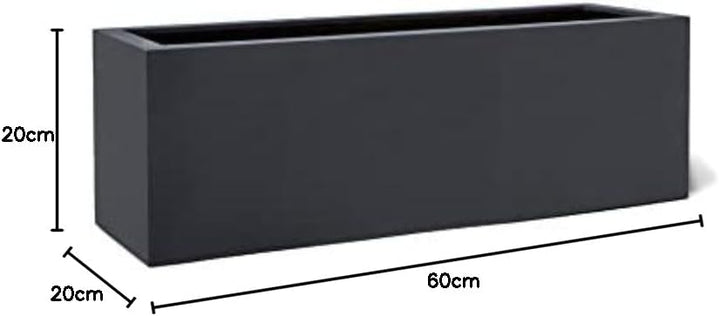 ESCHBACH® Pflanzkübel Box 60 Anthrazit Schwarz Rechteckig * 60 x 20 x 20 cm * 10 Jahre Garantie 60x2