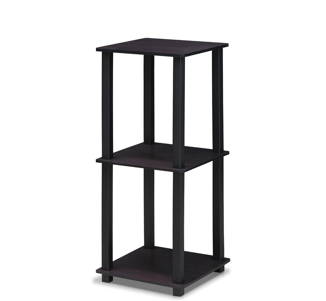 Furinno Simplistic Sofatisch, Couchtisch, Beistelltisch, mit 2 Ebenen, 2-er Set, Dunkle Walnuss, 39.