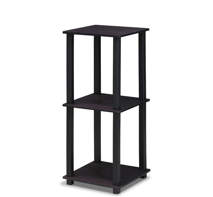 Furinno Simplistic Sofatisch, Couchtisch, Beistelltisch, mit 2 Ebenen, 2-er Set, Dunkle Walnuss, 39.