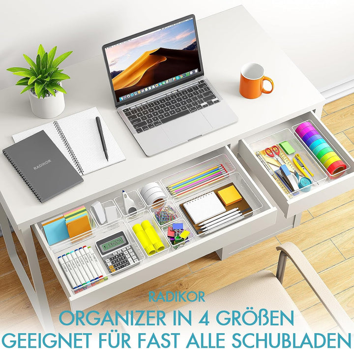 Radikor Schubladeneinsatz Schubladen Organizer -31 Stück Schminktisch Organizer in 4 Grössen, Drawer