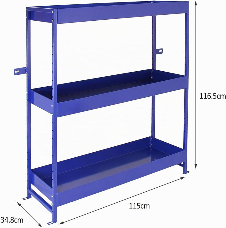 Van-Regal, Aufbewahrung, Metall, Werkzeug-Organisationsregale, Duo, Blau, Werkstatt, Garage, Stahl,