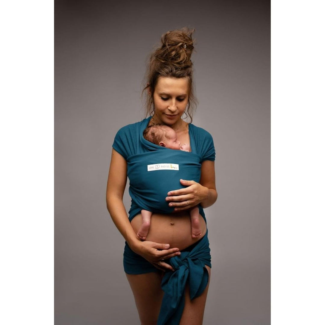 Love Radius BAB-BLEU Trageschal, BASIC Bio-Fasern, Geburt bis 9 kg, Retro-Blau, einheitsgrösse