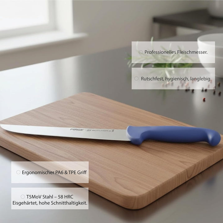 Pirge Butcher's Metzgermesser 26 cm Blau Schlachtermesser - Fleischermesser - Stechmesser - Exzellen