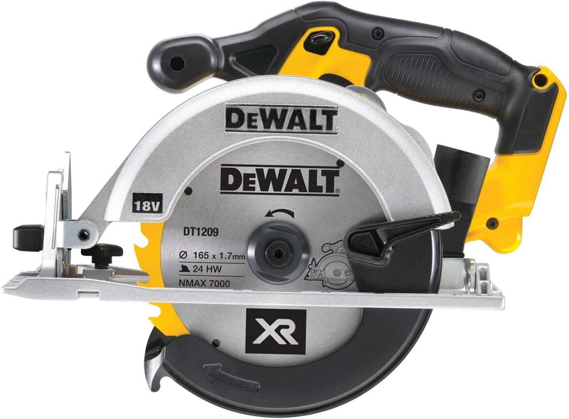 Dewalt 18 Volt Akku-Handkreissäge DCS391NT (760 Watt Abgabeleistung, Sägeblatt-ø: 165 x 20 mm , bis