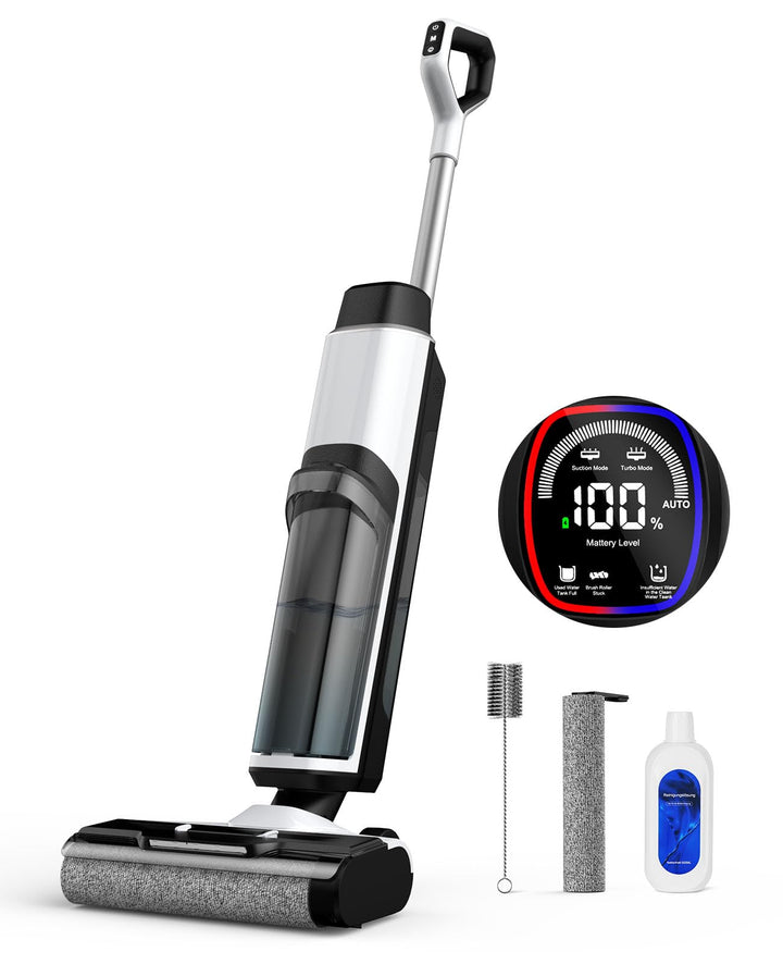 Nass Trockensauger Akku, 20.000 Pa kabelloser All-in-One Staubsauger mit wischfunktion, Sprachausgab