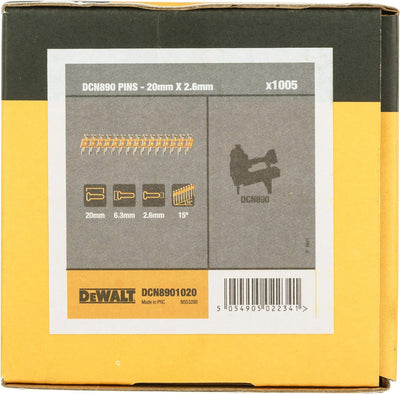 Dewalt verzinkte Nägel DCN8901020 (für Beton und Gipskarton, 20 x 2,6mm, passende zu Dewalt 18 Volt