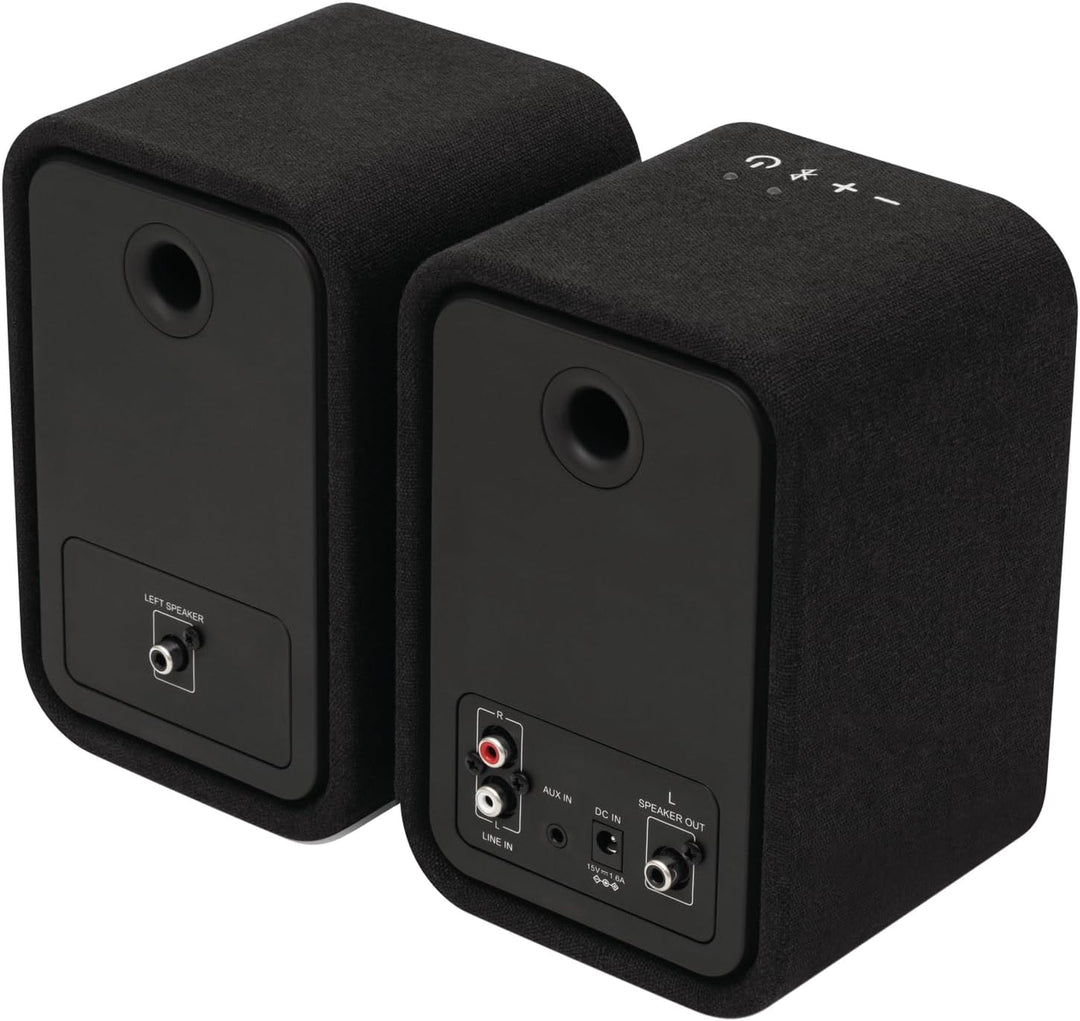 Marley House of Uplift Regallautsprecher – Bluetooth Lautsprecher Stereo Paar mit AUX- und RCA-Kabel
