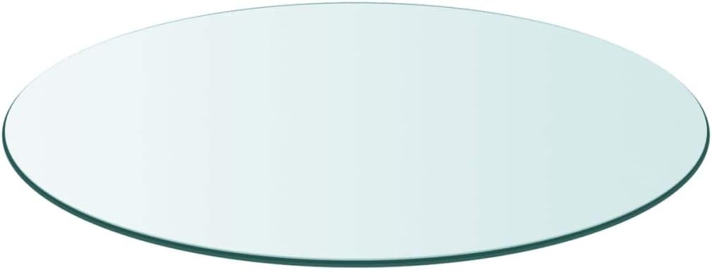 homiuse Tischplatte aus Gehärtetem Glas Rund 300 mm Transparent Runder Desktop Gehärtetes Glas Tisch