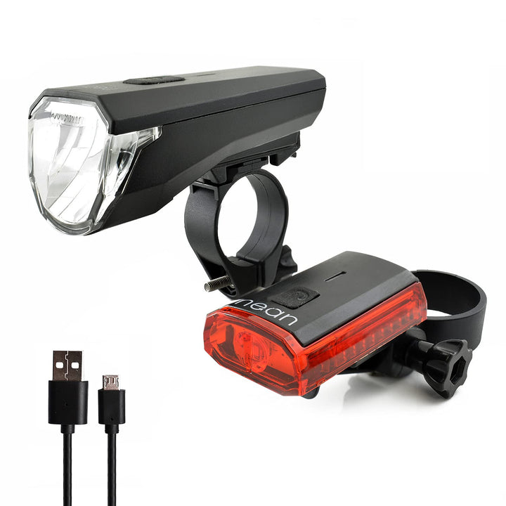 nean LED Akku Fahrradlicht Beleuchtungsset 50 LUX, StVZO, 4 Candela, Fahrradlampe, Fahrrad Frontlich