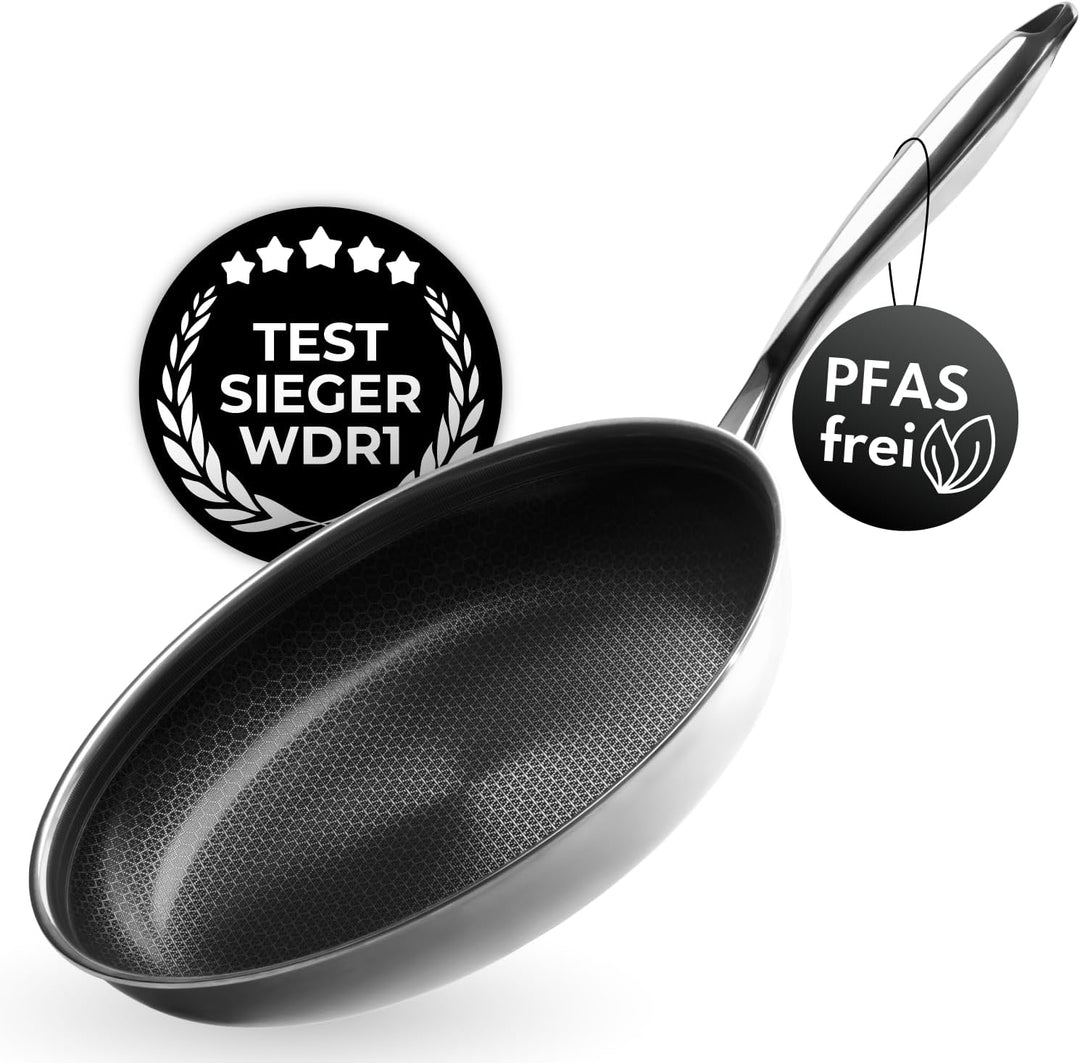 Onyx Cookware Bratpfanne 24 cm | Beschichtete Pfanne Induktion | Für alle Herdarten | Kratzfeste Ant