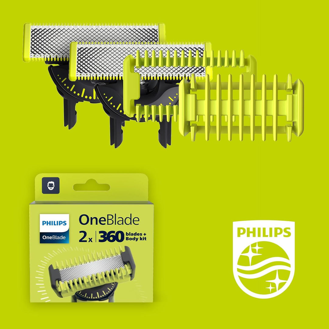 Philips Original OneBlade 360 Authentische Ersatzklingen für Gesicht/Körper Kit, für OneBlade Elektr